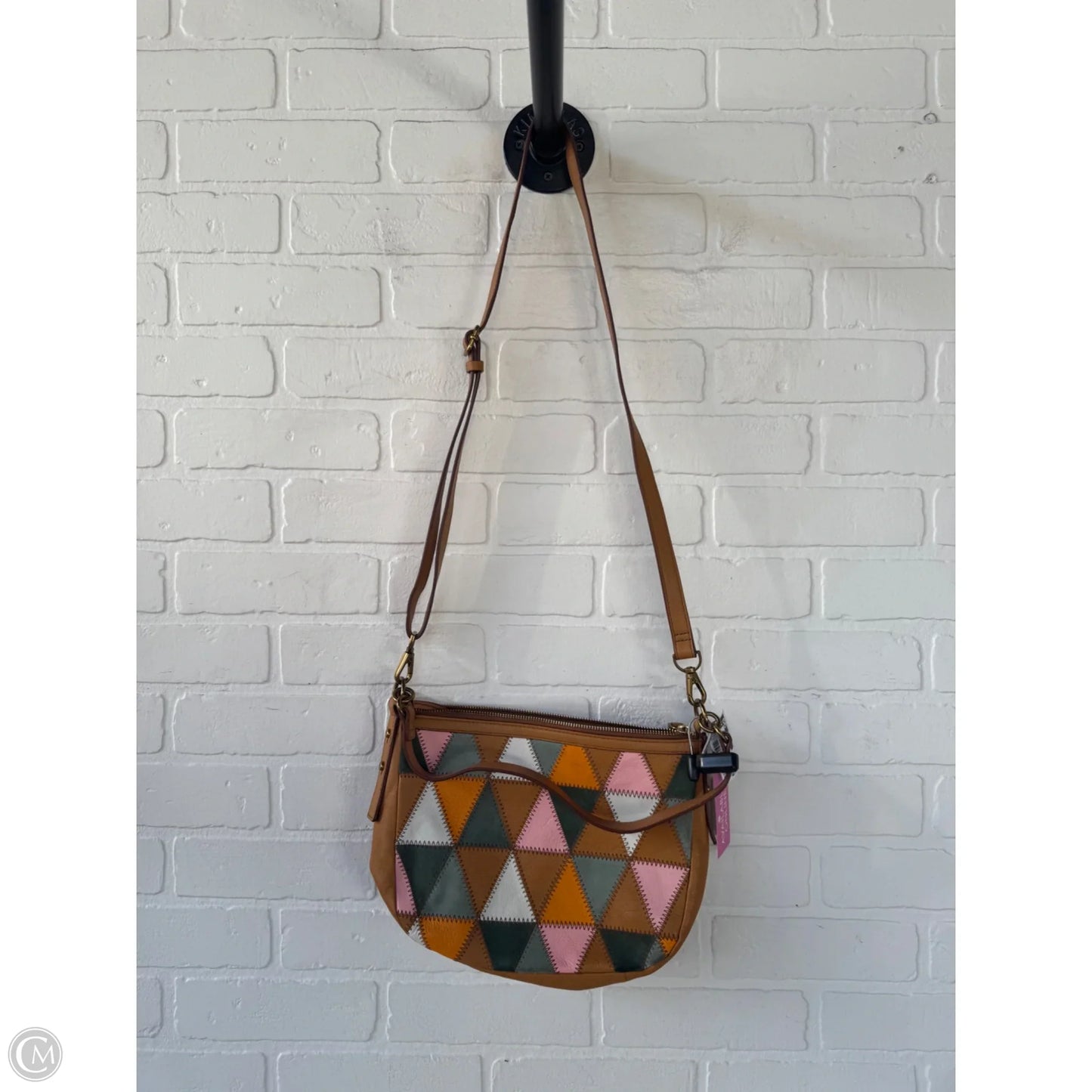 Handbag Leather By Fossil, Size: Small