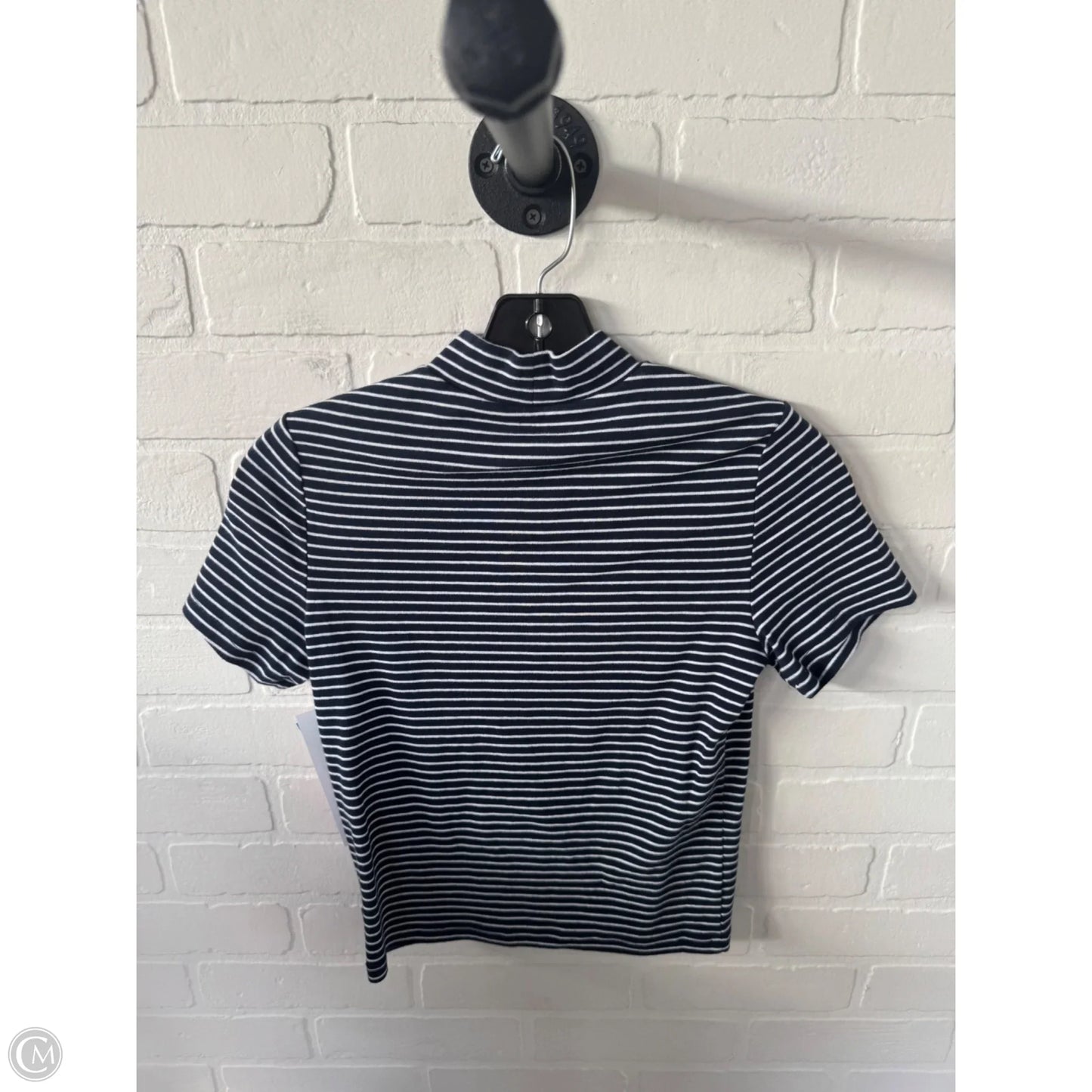 Top Short Sleeve By Levis In Blue & White, Size: S