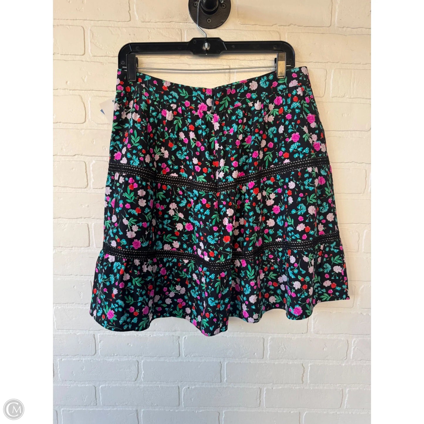 Skirt Designer By Kate Spade In Black & Pink, Size: 12