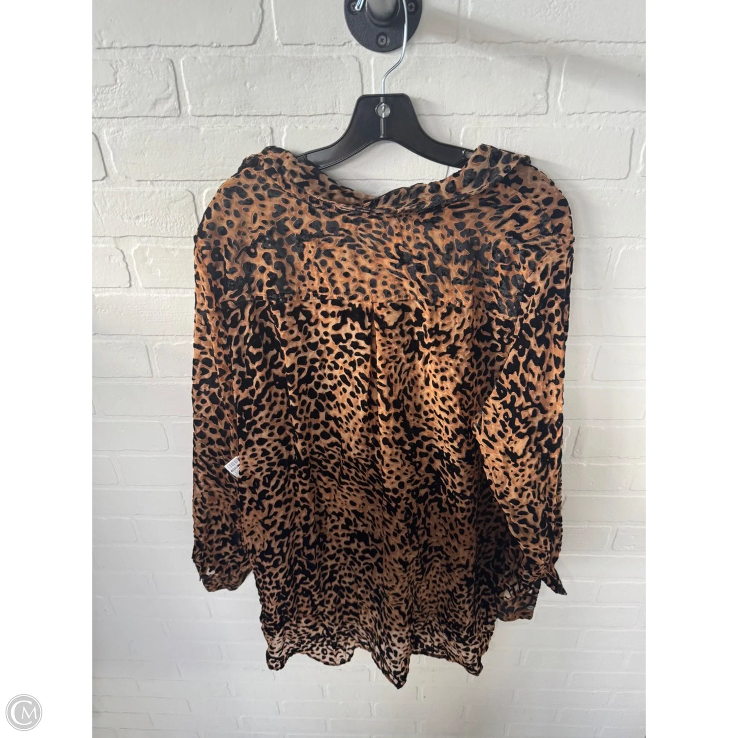 Top Long Sleeve By Intro In Black & Brown, Size: 2x