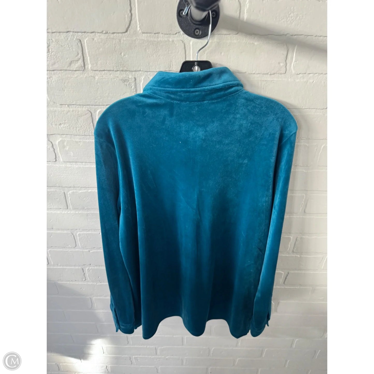 Top Long Sleeve By Calvin Klein In Blue, Size: M