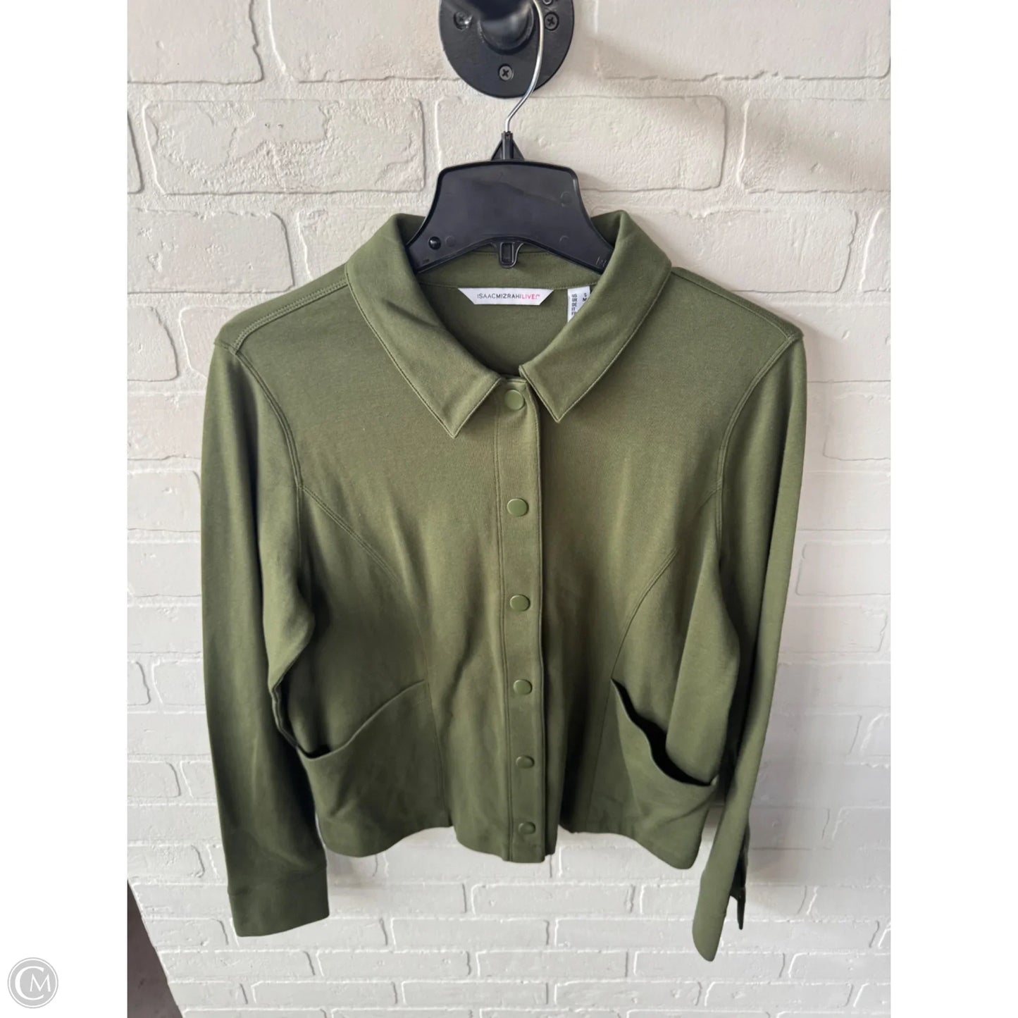 Top Long Sleeve By Isaac Mizrahi Live Qvc In Green, Size: S