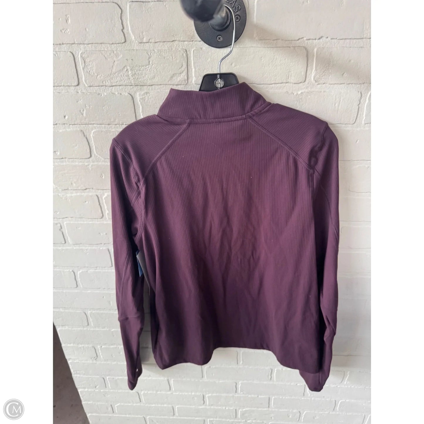 Athletic Top Long Sleeve Collar By Mondetta In Purple, Size: L
