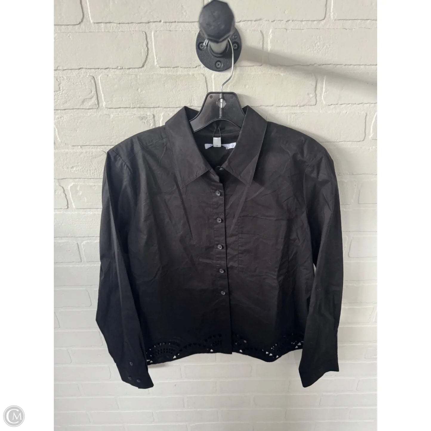 Top Long Sleeve By Chicos In Black, Size: M