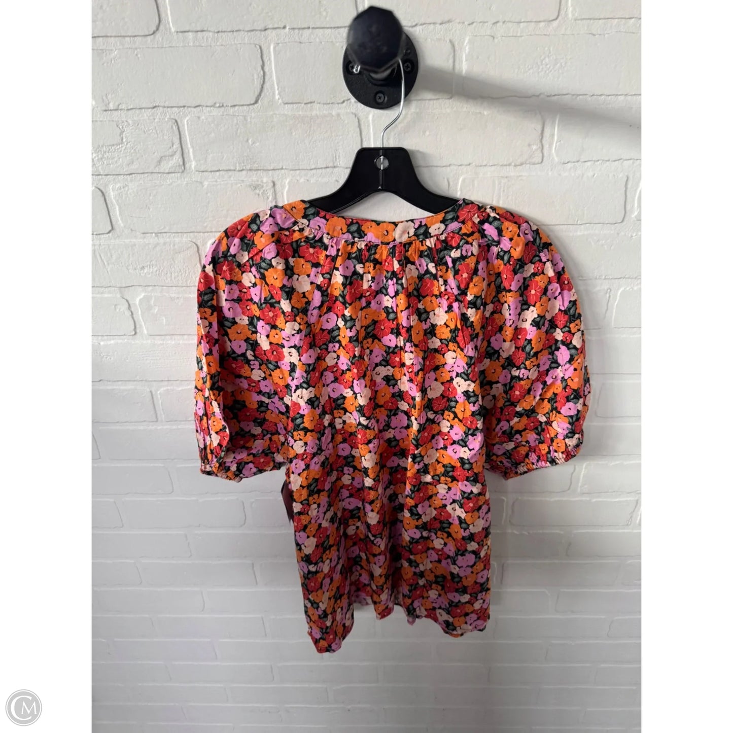 Top Short Sleeve By Loft In Orange & Pink, Size: Xl