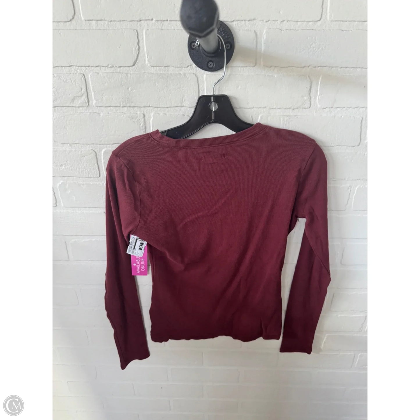 Top Long Sleeve Basic By Madewell In Brown, Size: S