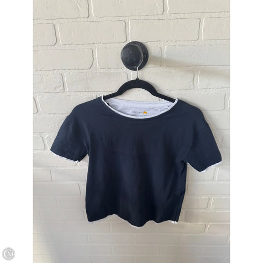 Top Short Sleeve Basic By C And C In Blue & White, Size: Xs