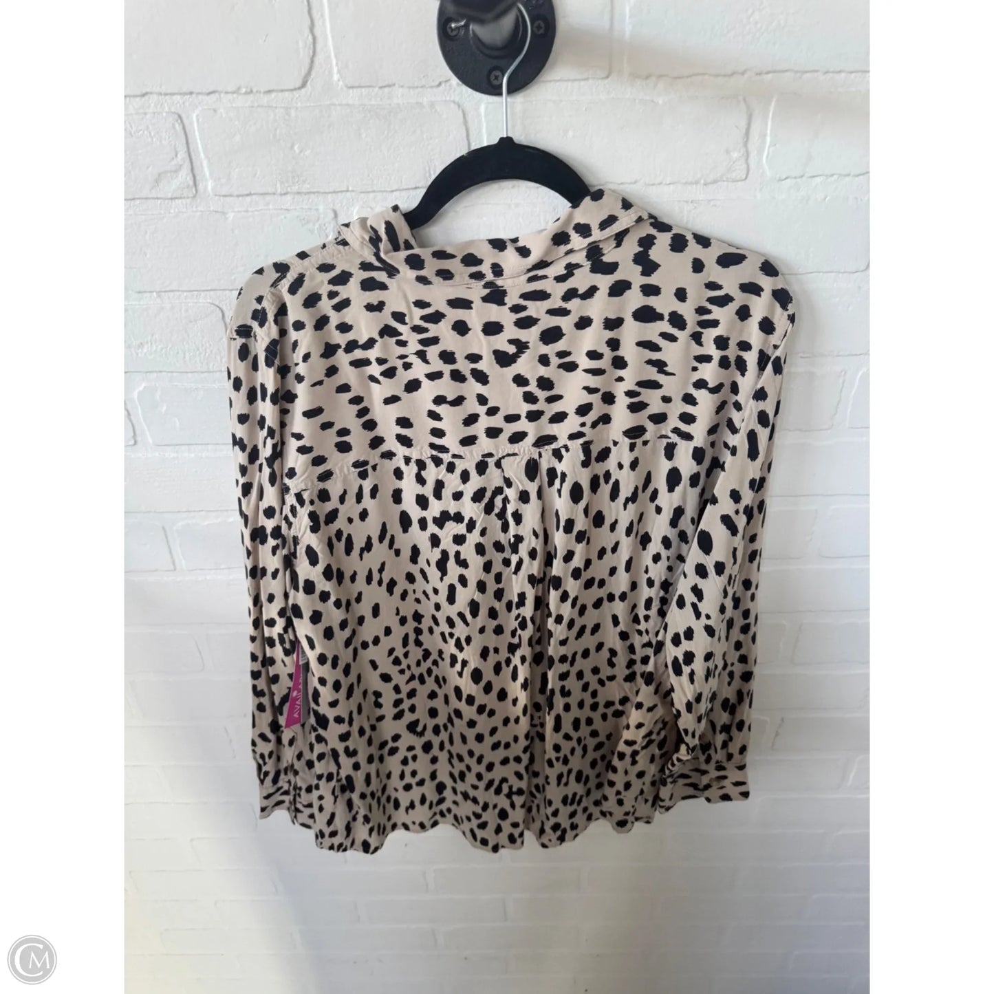 Top Long Sleeve By Chicos In Black & Cream, Size: Xlp