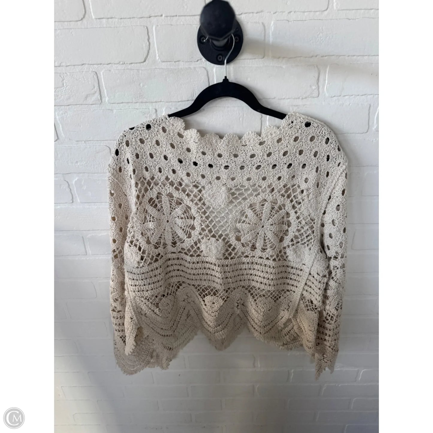 Sweater Cardigan By Solitaire In Cream, Size: L