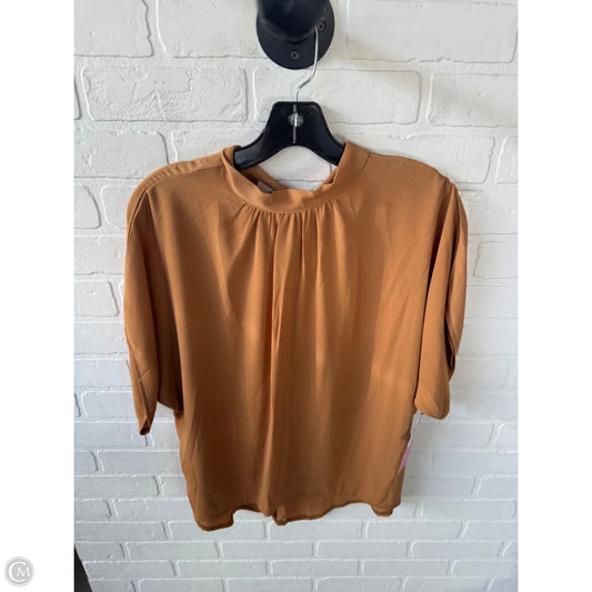 Top Short Sleeve By Cme In Tan, Size: S