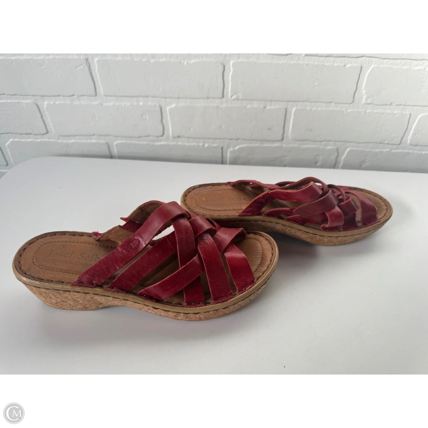 Sandals Heels Wedge By Josef Seibel In Red, Size: 7.5