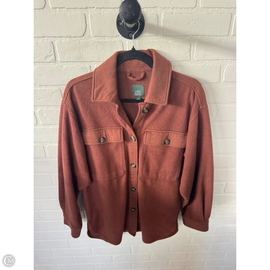 Jacket Shirt By Wild Fable In Brown, Size: Xxs