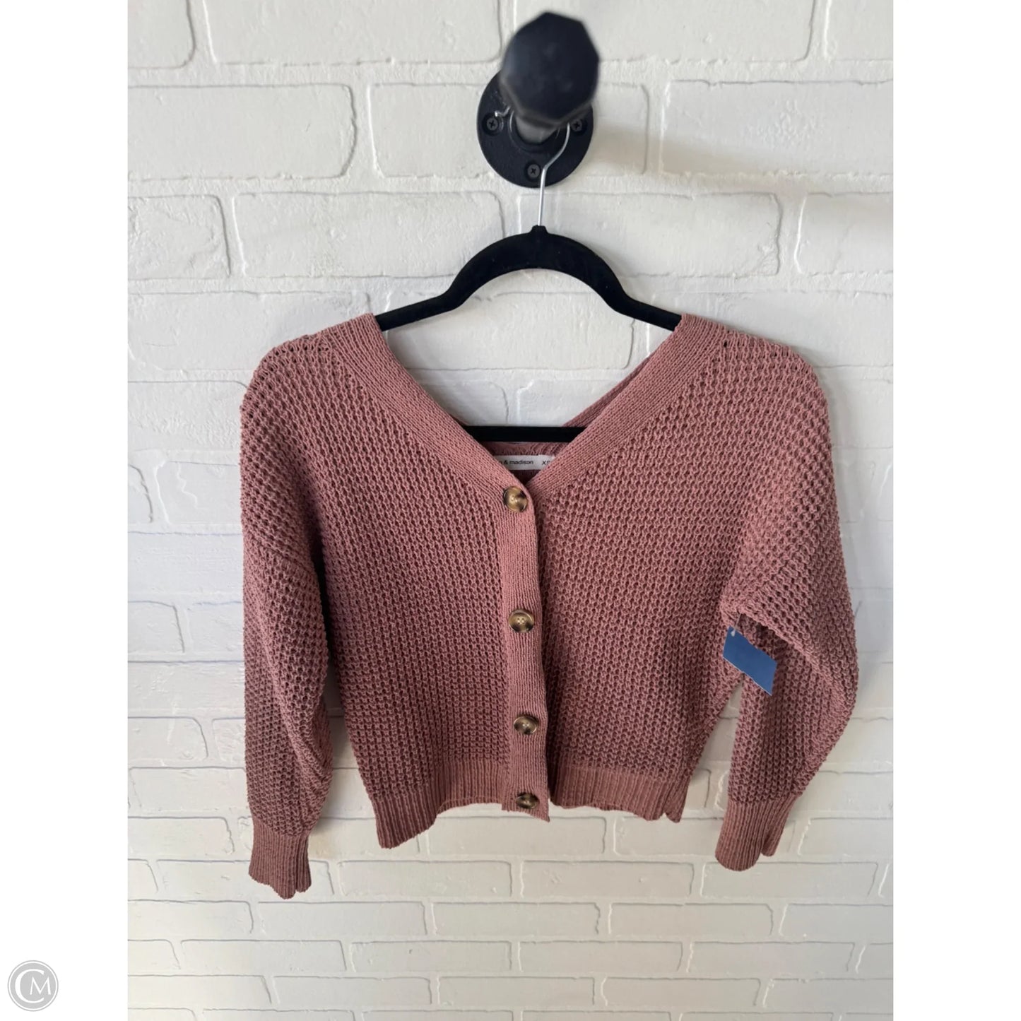 Sweater Cardigan By Moon And Madison In Tan, Size: Xs