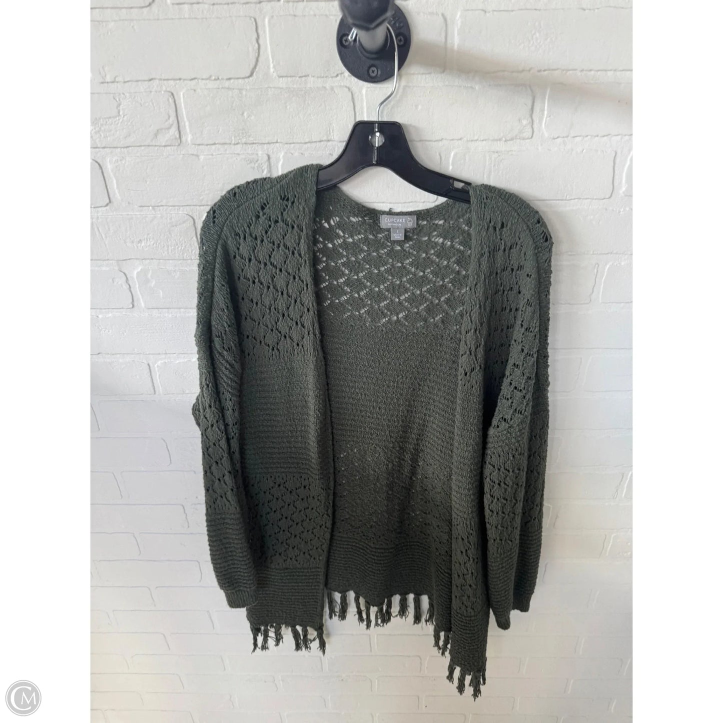 Sweater Cardigan By Clothes Mentor In Green, Size: S