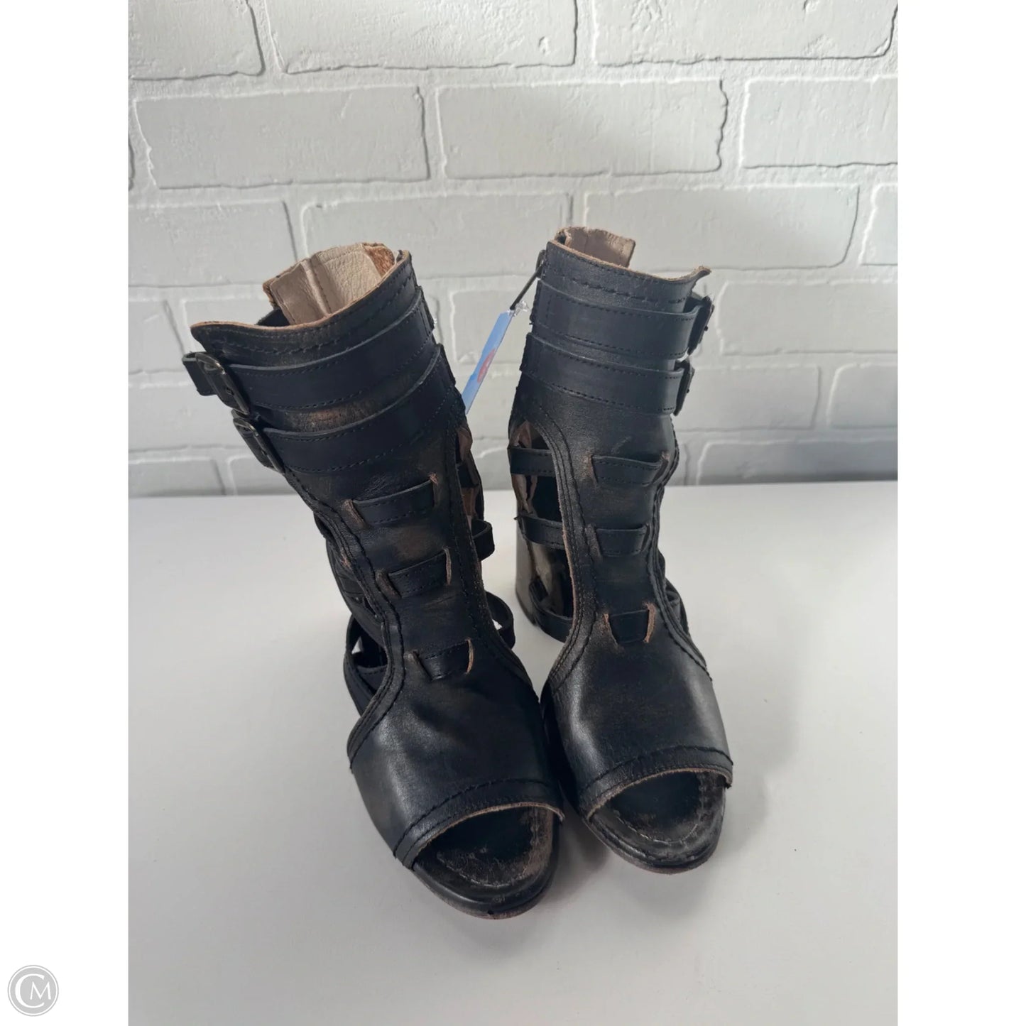 Boots Ankle Heels By Freebird In Black, Size: 8