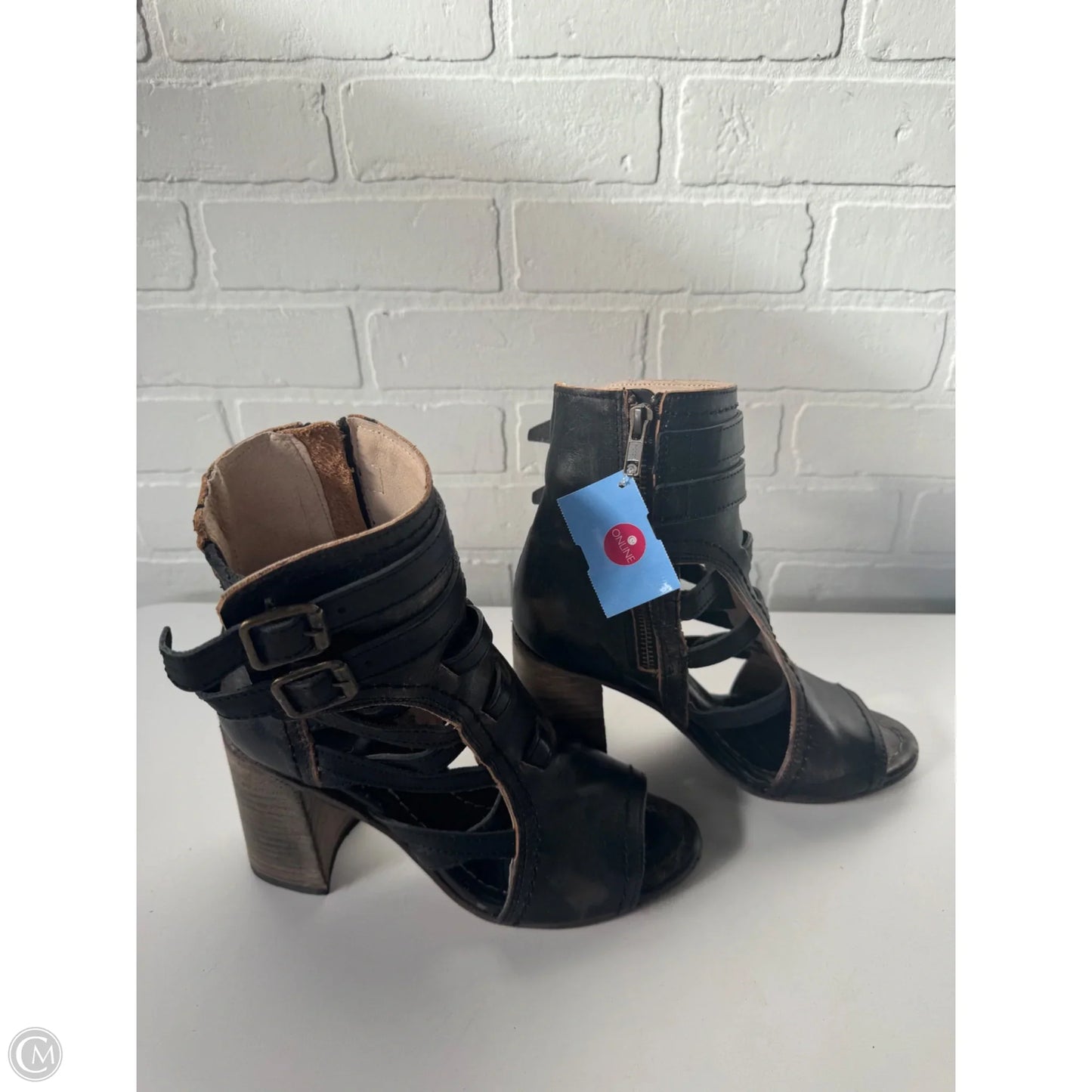 Boots Ankle Heels By Freebird In Black, Size: 8