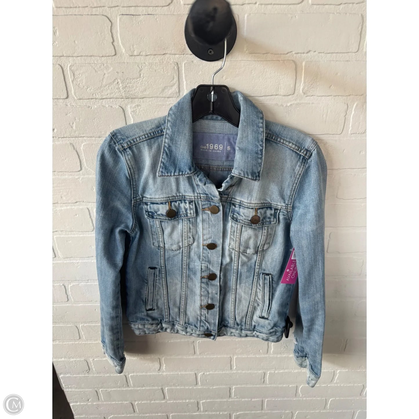 Jacket Denim By Gap In Blue Denim, Size: S