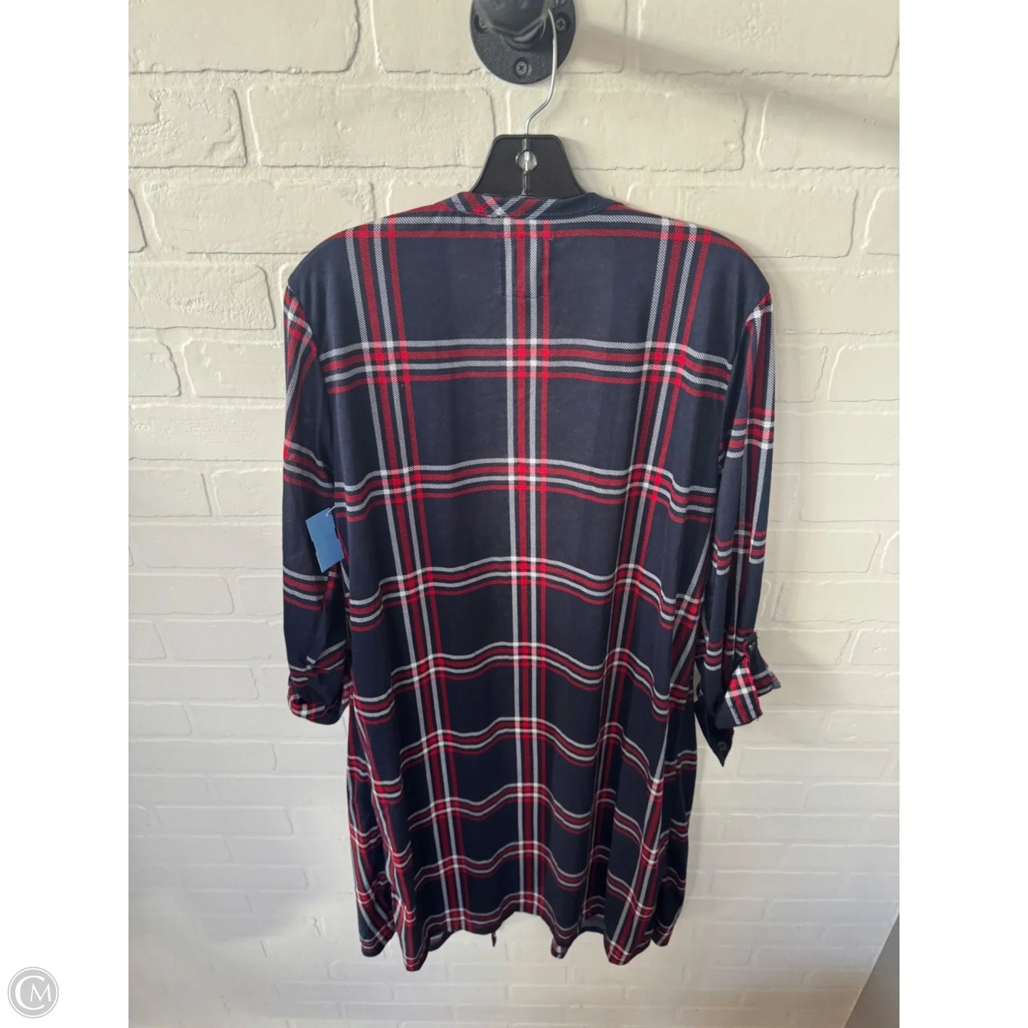 Cardigan By New York Laundry In Blue & Red & White, Size: L