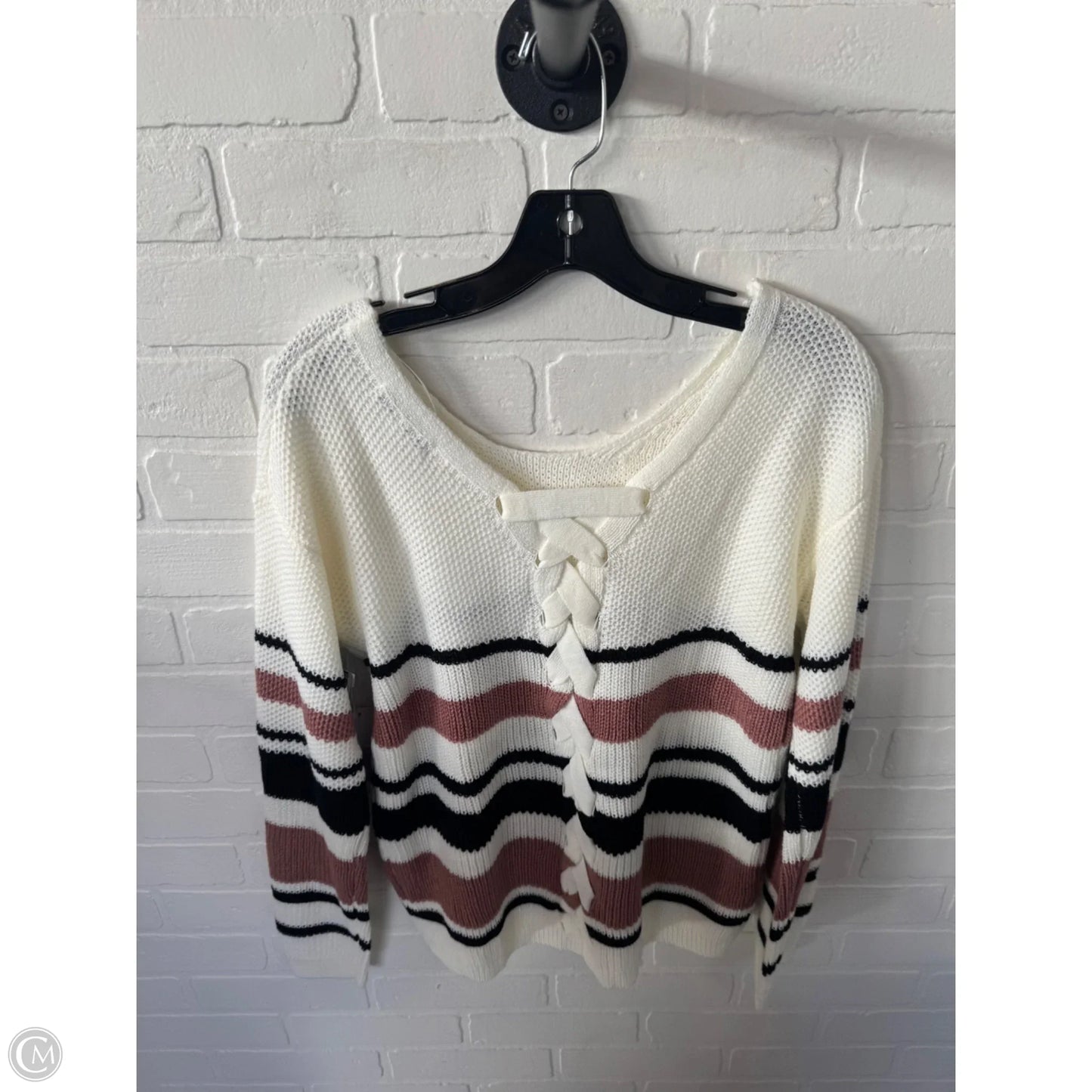 Sweater By Clothes Mentor In Brown & Cream, Size: M