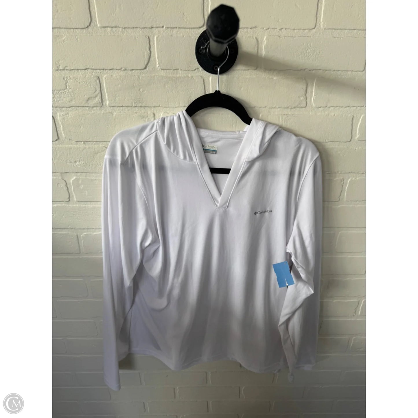 Athletic Top Long Sleeve Hoodie By Columbia In White, Size: Xl