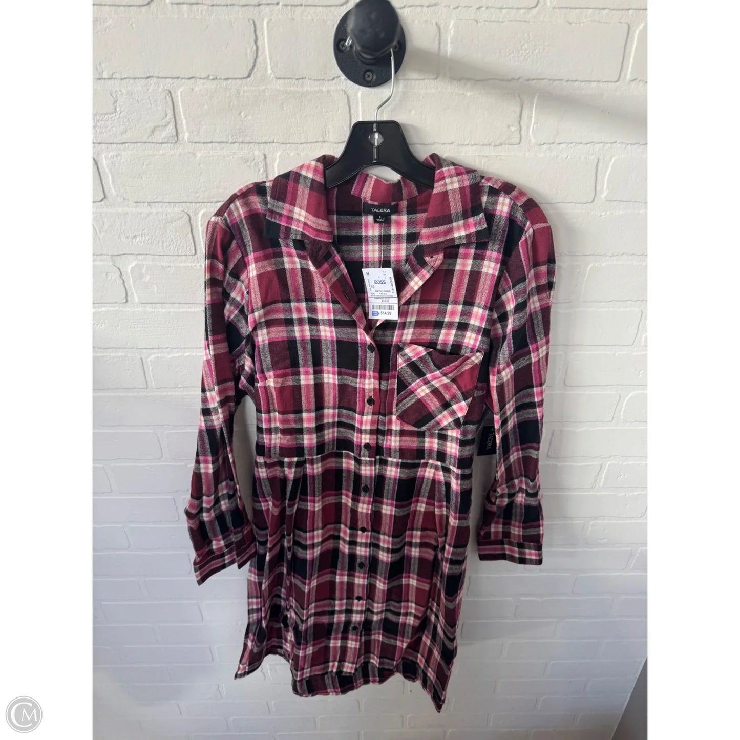 Dress Casual Short By Tacera In Black & Pink, Size: L