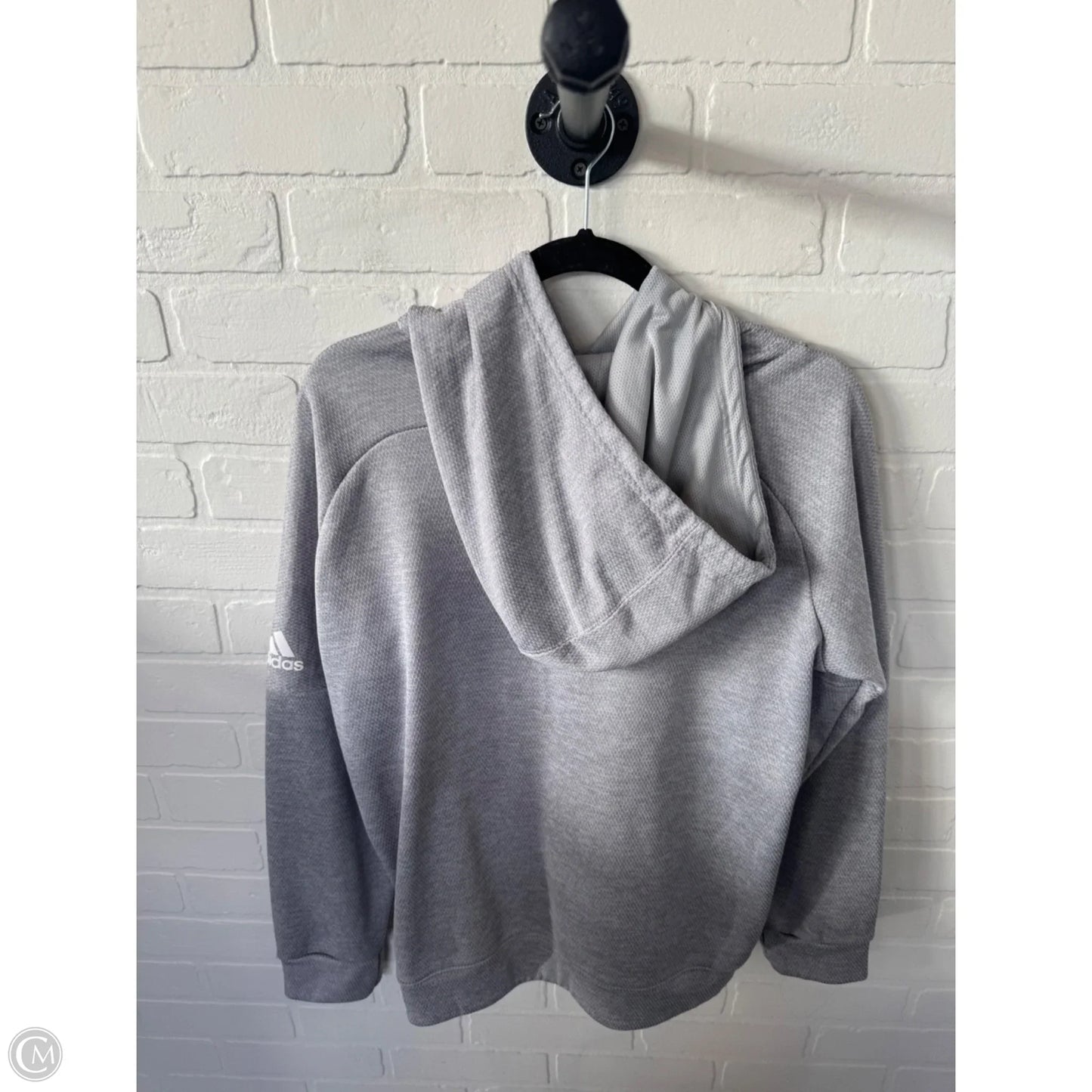 Athletic Sweatshirt Hoodie By Adidas In Grey, Size: Xl