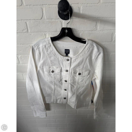 Jacket Denim By Gap In White, Size: M