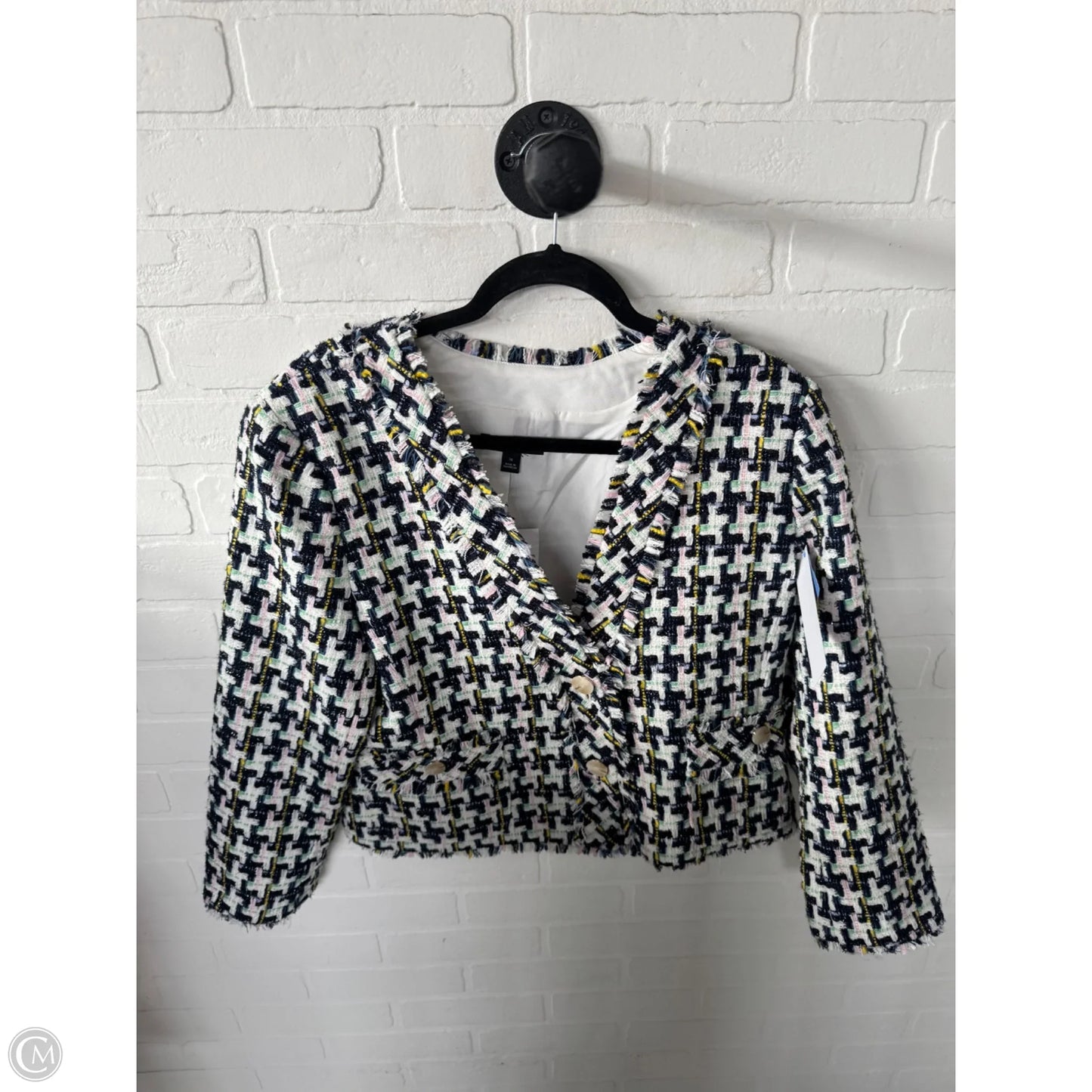 Blazer By Ann Taylor In Blue & White, Size: M