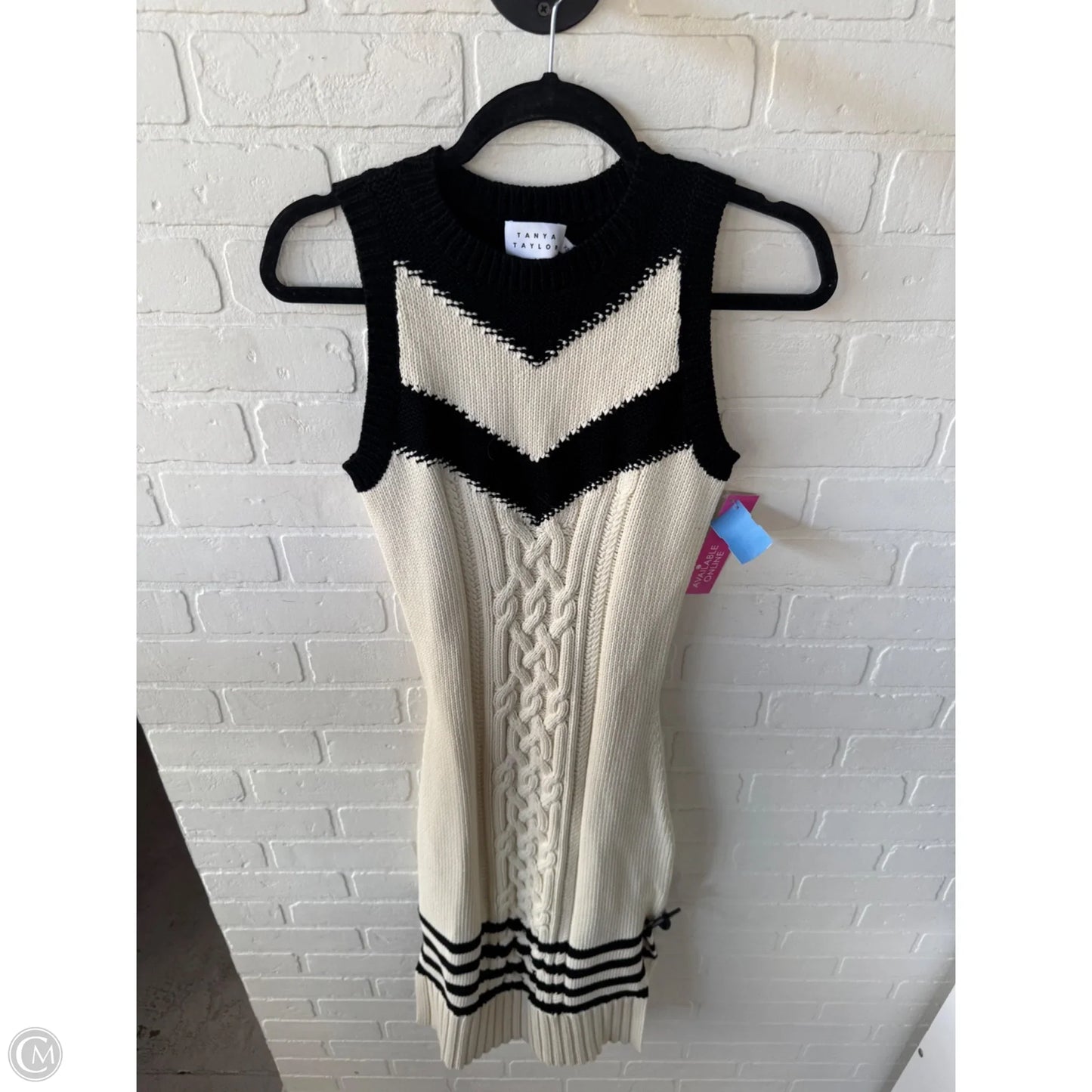Dress Sweater By Cma In Black & Cream, Size: Xs