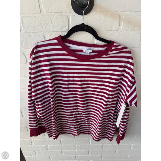 Top Long Sleeve Basic By J. Crew In Red & White, Size: L