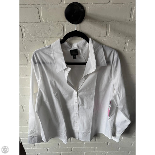 Top Long Sleeve By Worthington In White, Size: Xl