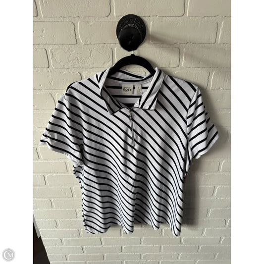 Top Short Sleeve By Zenergy By Chicos In Black & White, Size: Xl