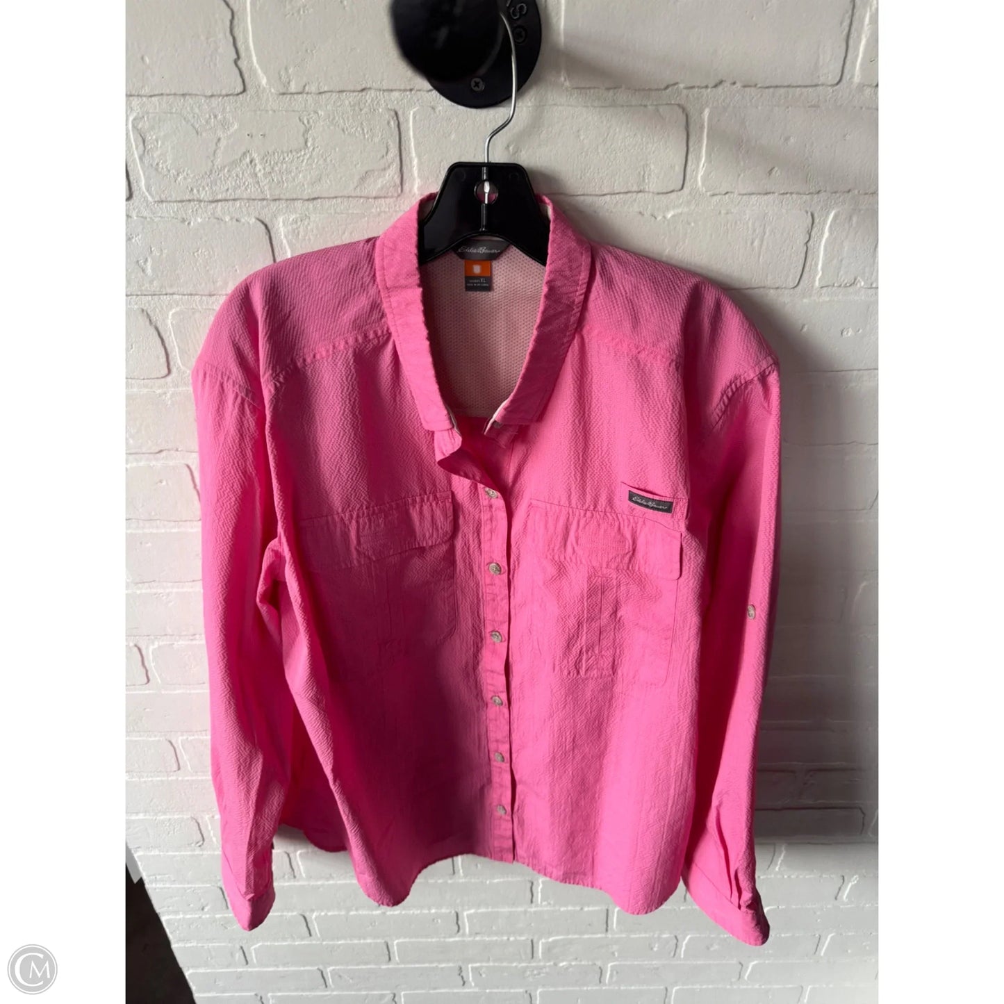 Top Long Sleeve By Eddie Bauer In Pink, Size: Xl