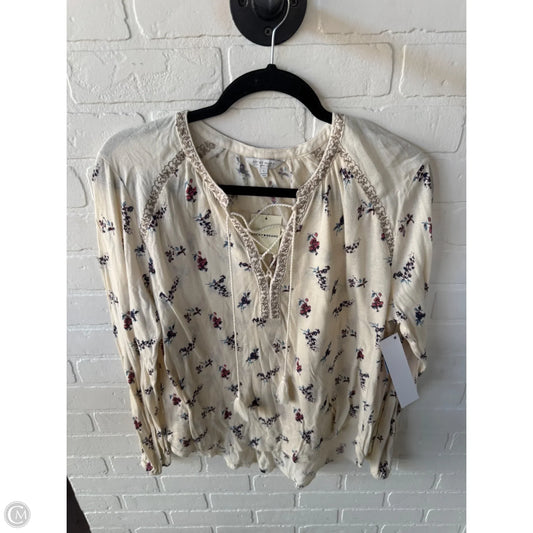 Top Long Sleeve By Lucky Brand In Cream, Size: L