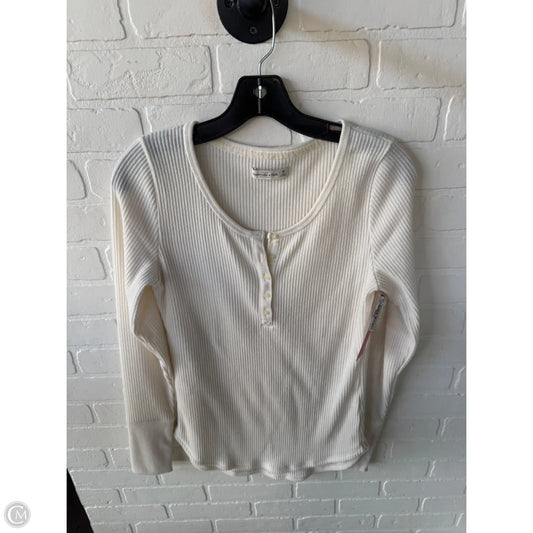 Top Long Sleeve By Abercrombie And Fitch In Cream, Size: M