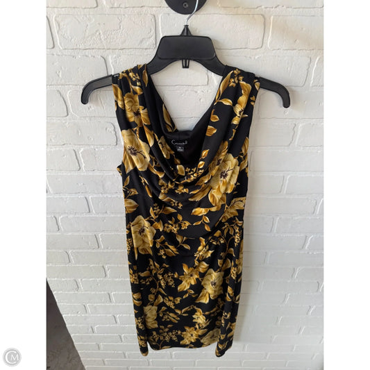 Dress Party Midi By Connected Apparel In Black & Yellow, Size: M