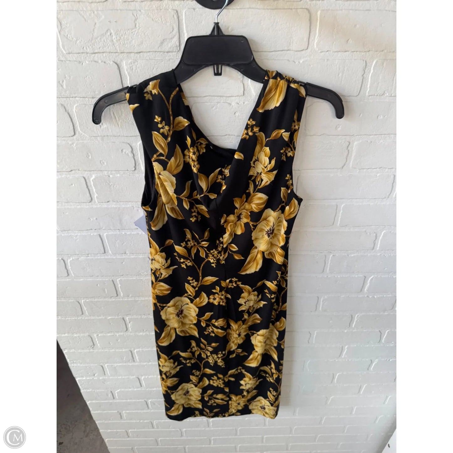 Dress Party Midi By Connected Apparel In Black & Yellow, Size: M