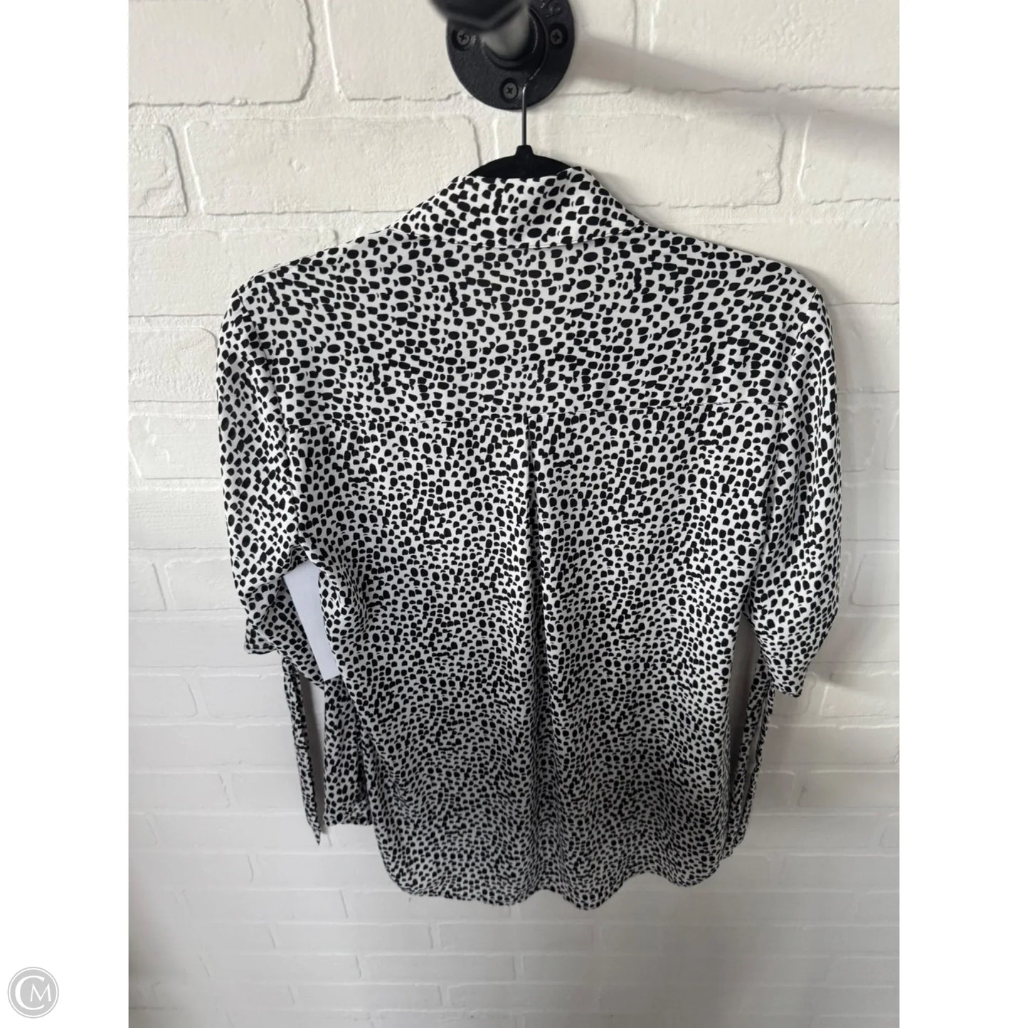 Top Short Sleeve By Express In Black & White, Size: S