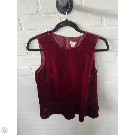 Top Sleeveless By J. Crew In Red, Size: Xs