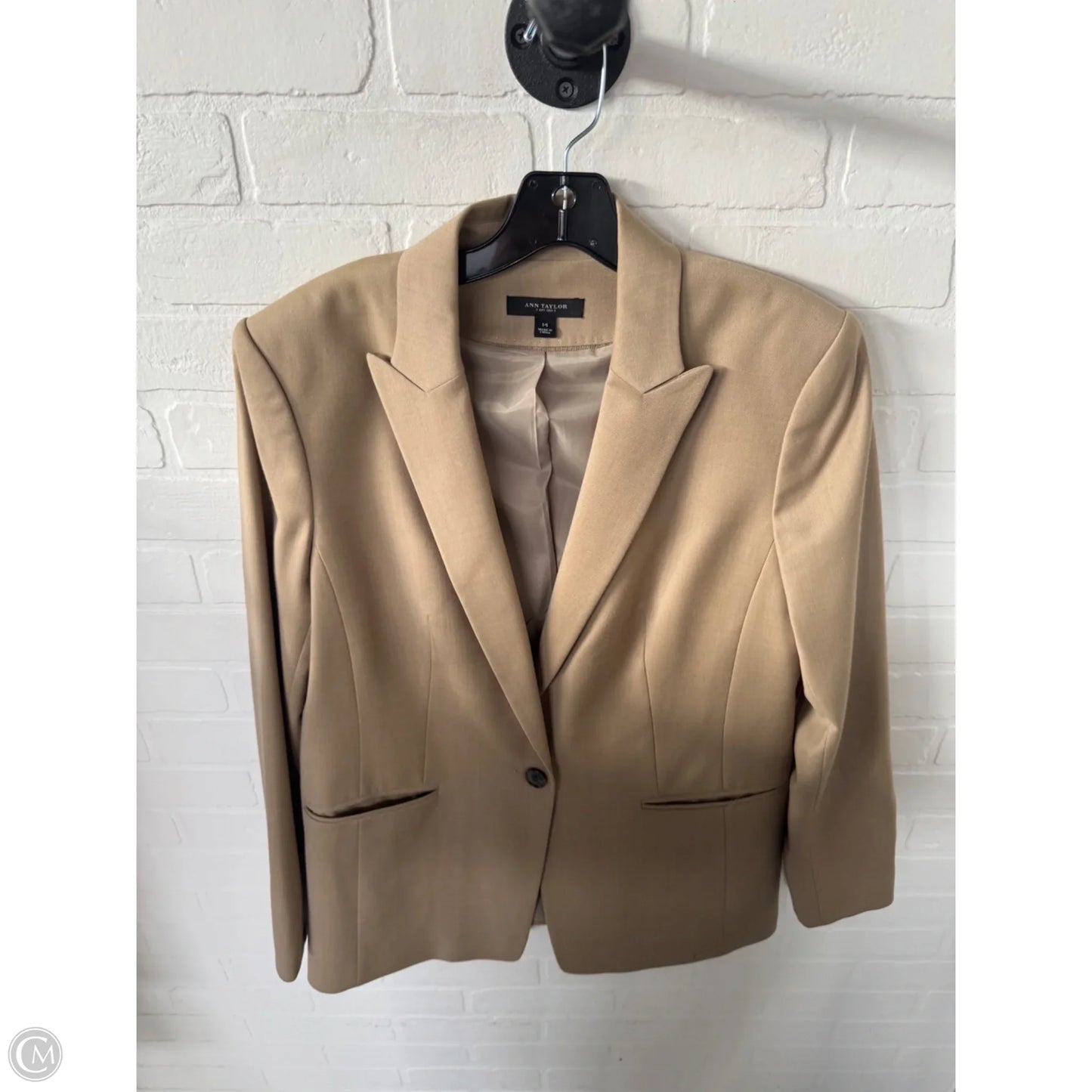 Blazer By Ann Taylor In Tan, Size: Xl
