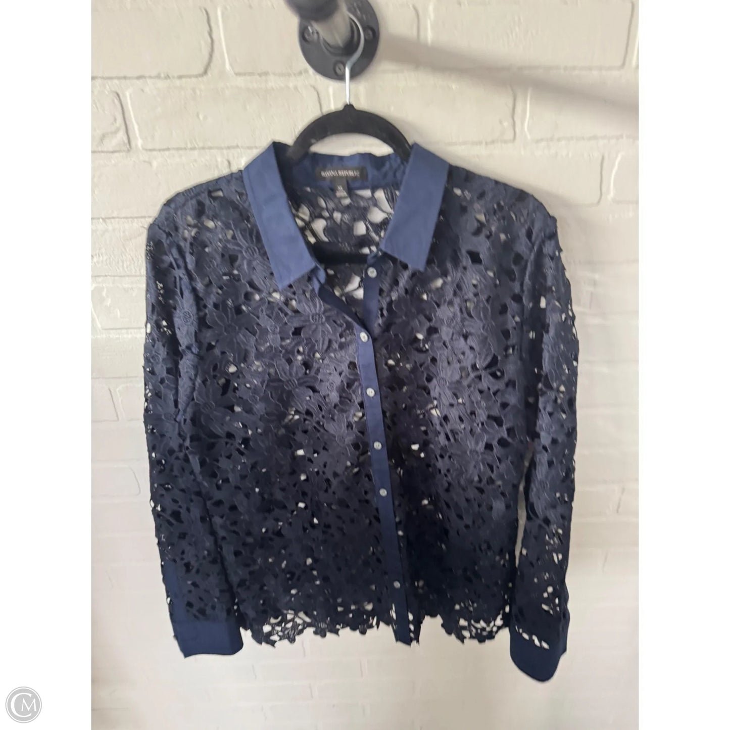 Top Long Sleeve By Banana Republic In Blue, Size: Xl