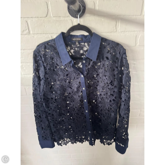 Top Long Sleeve By Banana Republic In Blue, Size: Xl