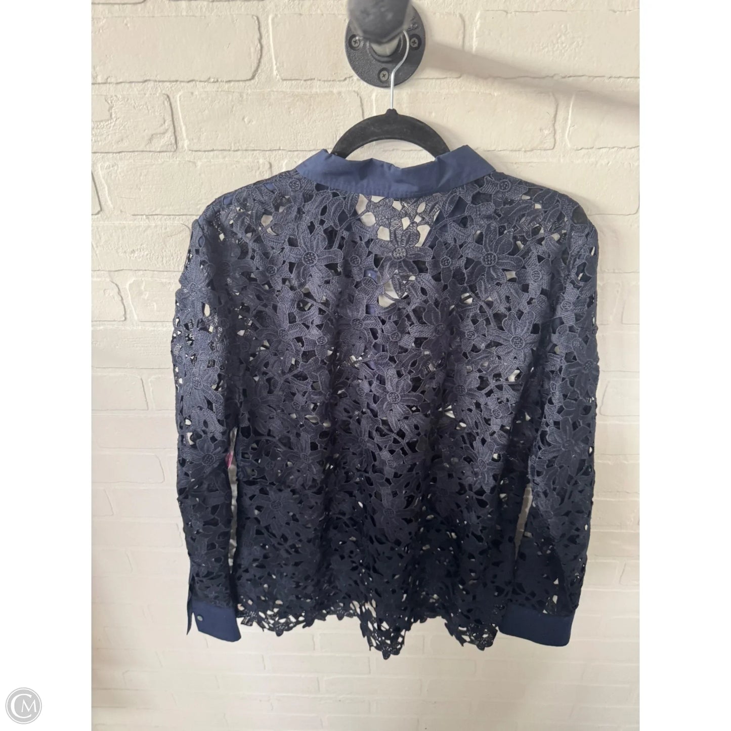 Top Long Sleeve By Banana Republic In Blue, Size: Xl