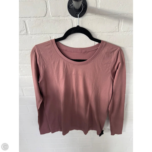 Athletic Top Long Sleeve Crewneck By Lululemon In Tan, Size: S