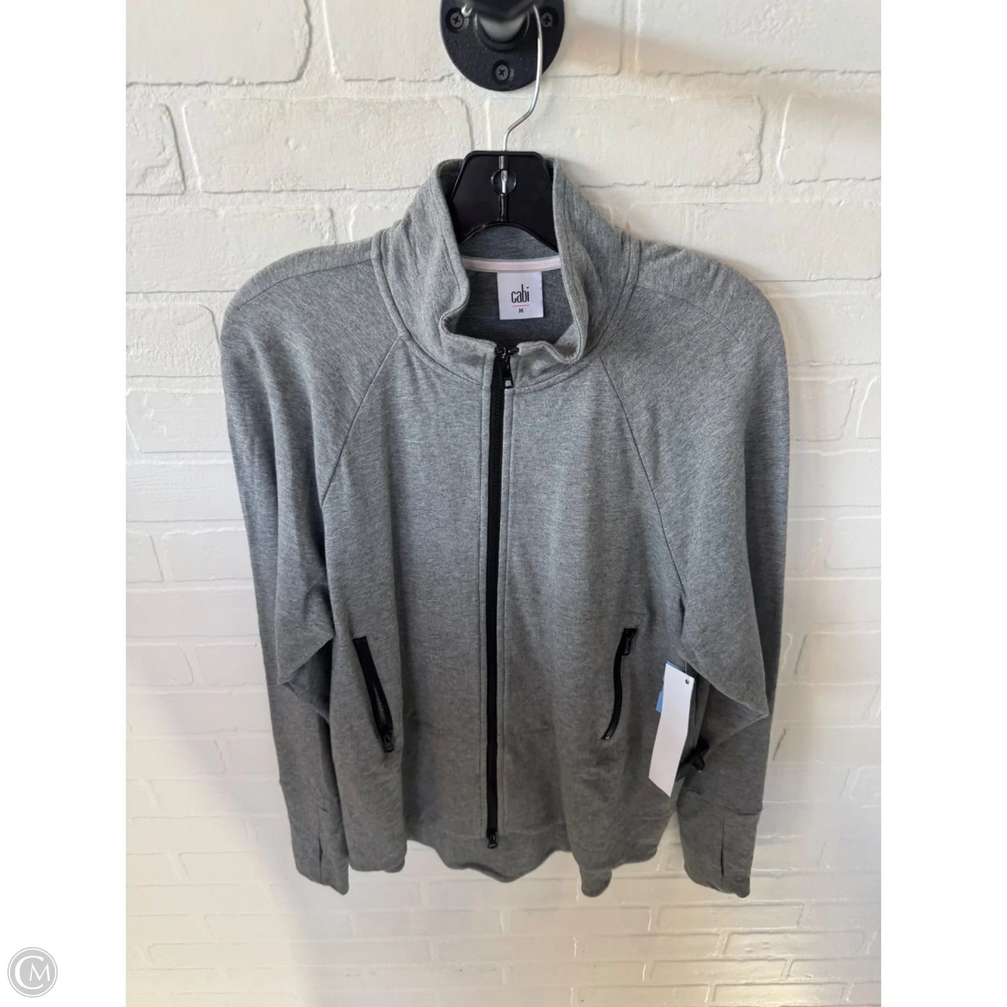 Athletic Jacket By Cabi In Grey, Size: M
