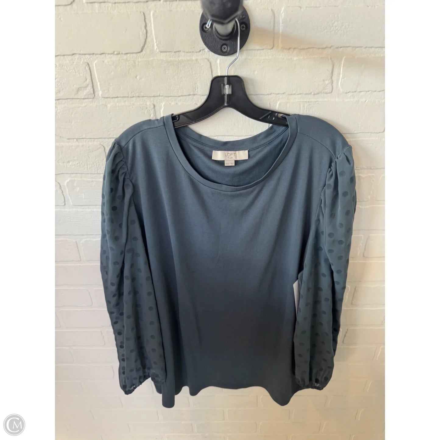Top Long Sleeve By Loft In Blue, Size: 2x