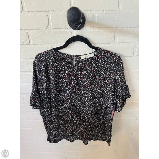 Top Short Sleeve By Loft In Black, Size: M