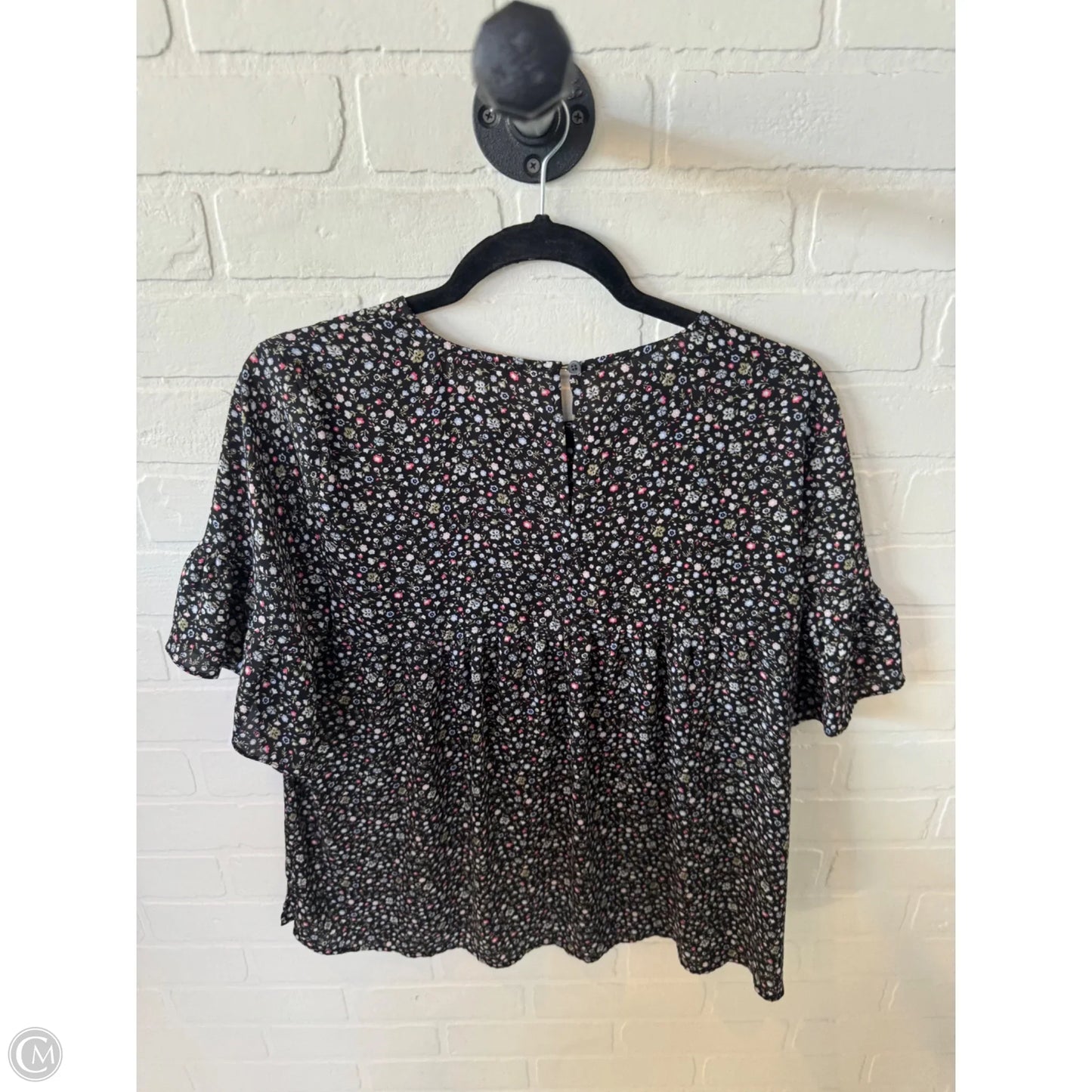 Top Short Sleeve By Loft In Black, Size: M