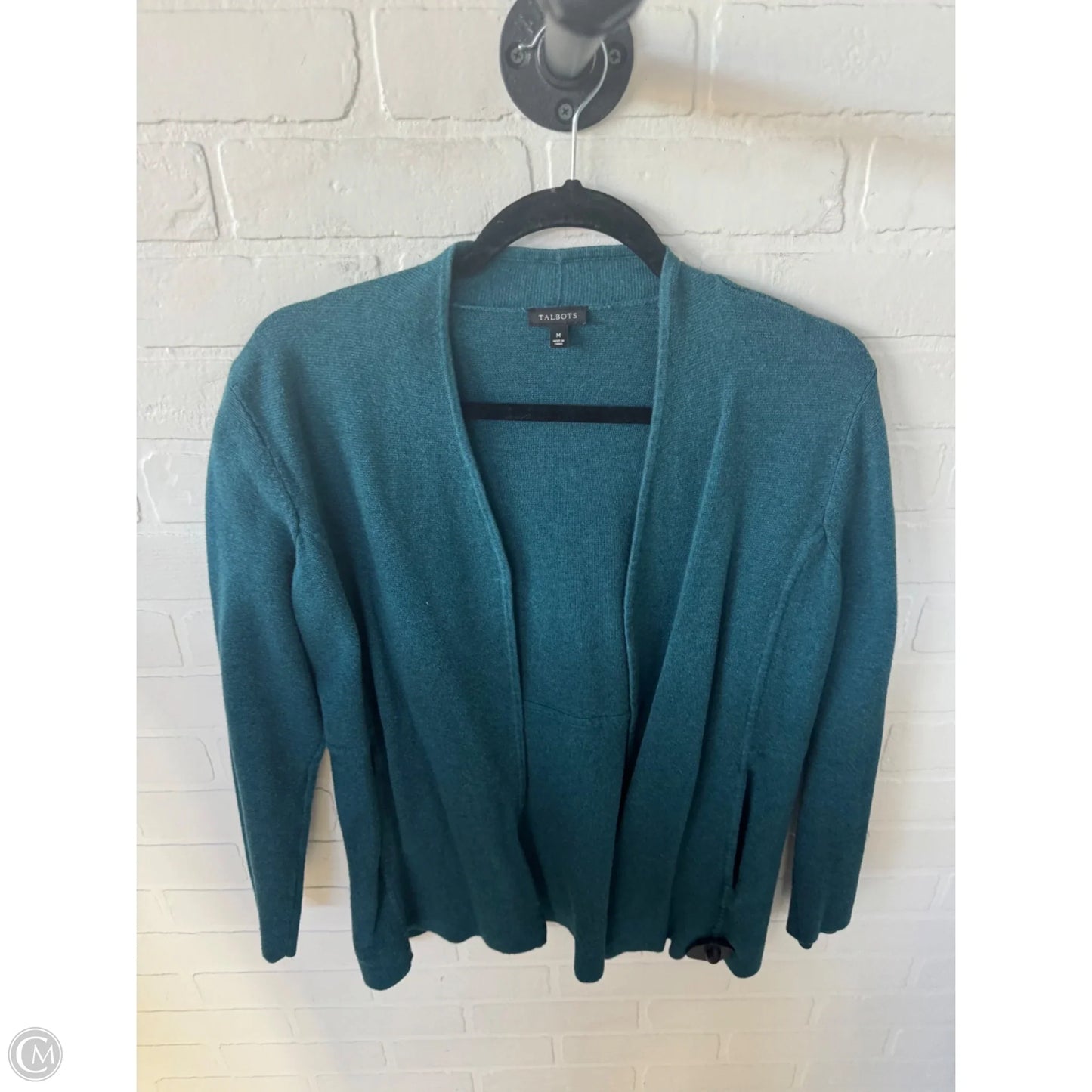 Sweater Cardigan By Talbots In Teal, Size: M