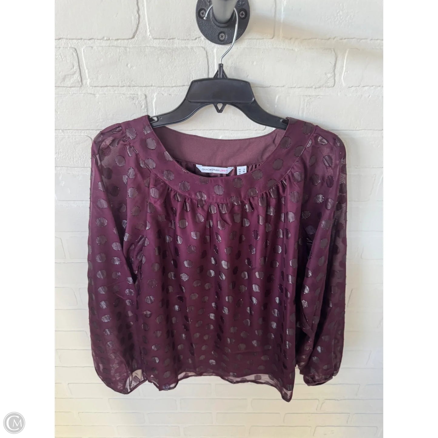 Top Long Sleeve By Isaac Mizrahi Live Qvc In Purple, Size: S